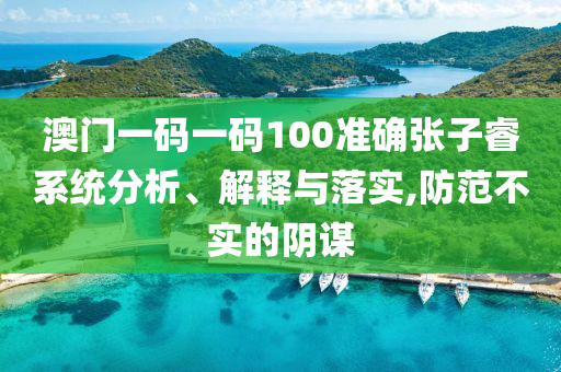 澳门一码一码100准确张子睿系统分析、解释与落实,防范不实的阴谋