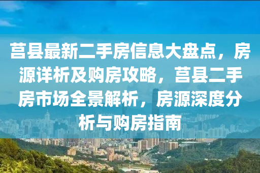 莒县最新二手房信息大盘点，房源详析及购房攻略，莒县二手房市场全景解析，房源深度分析与购房指南
