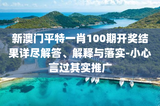 新澳门平特一肖100期开奖结果详尽解答、解释与落实-小心言过其实推广