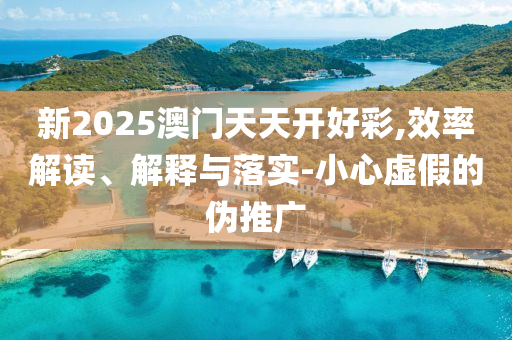 新2025澳门天天开好彩,效率解读、解释与落实-小心虚假的伪推广