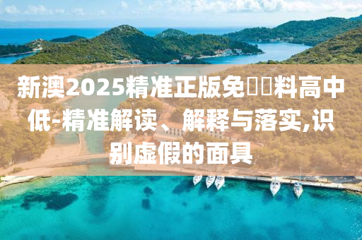 新澳2025精准正版免費資料高中低-精准解读、解释与落实,识别虚假的面具