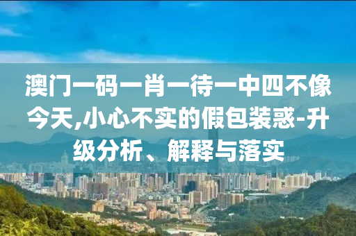 澳门一码一肖一待一中四不像今天,小心不实的假包装惑-升级分析、解释与落实