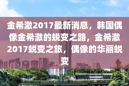 金希澈2017最新消息，韩国偶像金希澈的蜕变之路，金希澈2017蜕变之旅，偶像的华丽蜕变