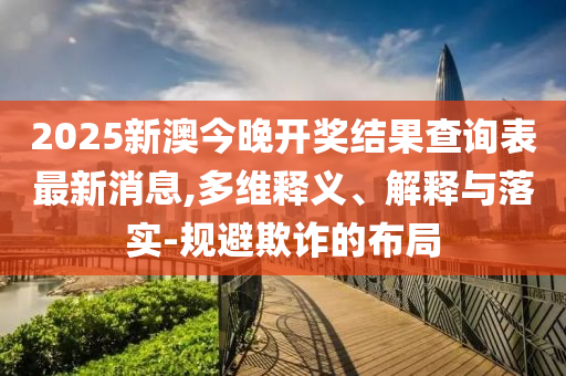 2025新澳今晚开奖结果查询表最新消息,多维释义、解释与落实-规避欺诈的布局