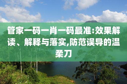 管家一码一肖一码最准:效果解读、解释与落实,防范误导的温柔刀
