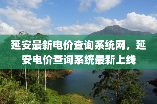 延安最新电价查询系统网，延安电价查询系统最新上线