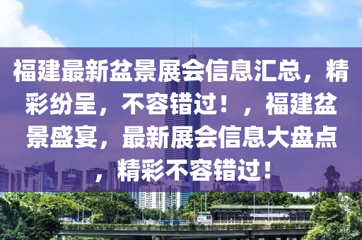 福建最新盆景展会信息汇总，精彩纷呈，不容错过！，福建盆景盛宴，最新展会信息大盘点，精彩不容错过！