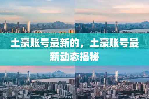 土豪账号最新的，土豪账号最新动态揭秘