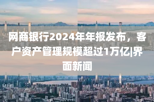 网商银行2024年年报发布，客户资产管理规模超过1万亿|界面新闻