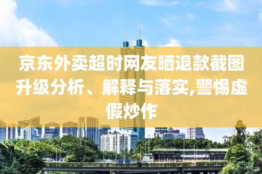 京东外卖超时网友晒退款截图升级分析、解释与落实,警惕虚假炒作