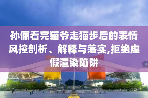 孙俪看完猫爷走猫步后的表情风控剖析、解释与落实,拒绝虚假渲染陷阱