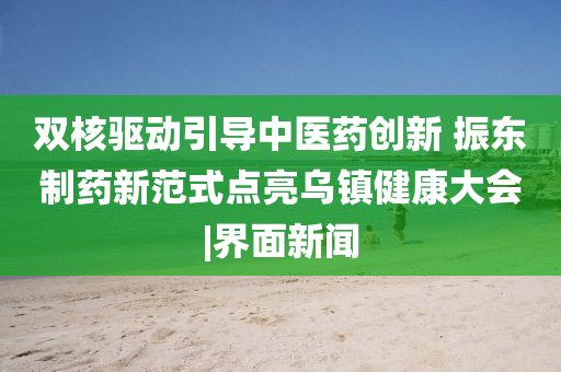双核驱动引导中医药创新 振东制药新范式点亮乌镇健康大会|界面新闻