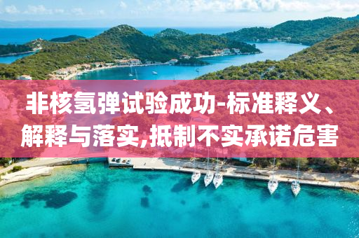 非核氢弹试验成功-标准释义、解释与落实,抵制不实承诺危害