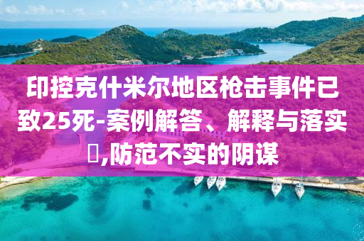 印控克什米尔地区枪击事件已致25死-案例解答、解释与落实?,防范不实的阴谋