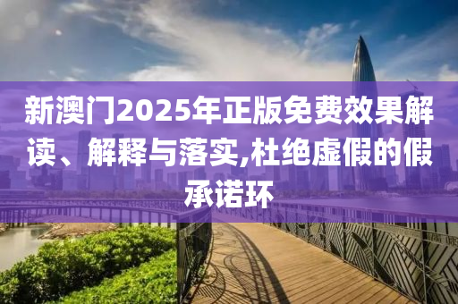 新澳门2025年正版免费效果解读、解释与落实,杜绝虚假的假承诺环