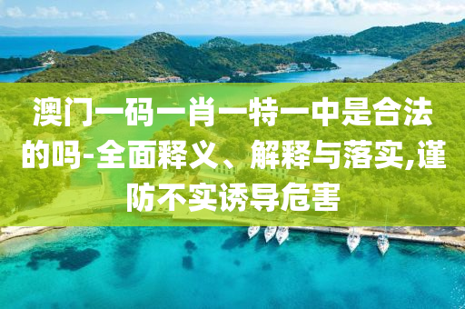 澳门一码一肖一特一中是合法的吗-全面释义、解释与落实,谨防不实诱导危害