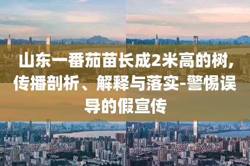 山东一番茄苗长成2米高的树,传播剖析、解释与落实-警惕误导的假宣传